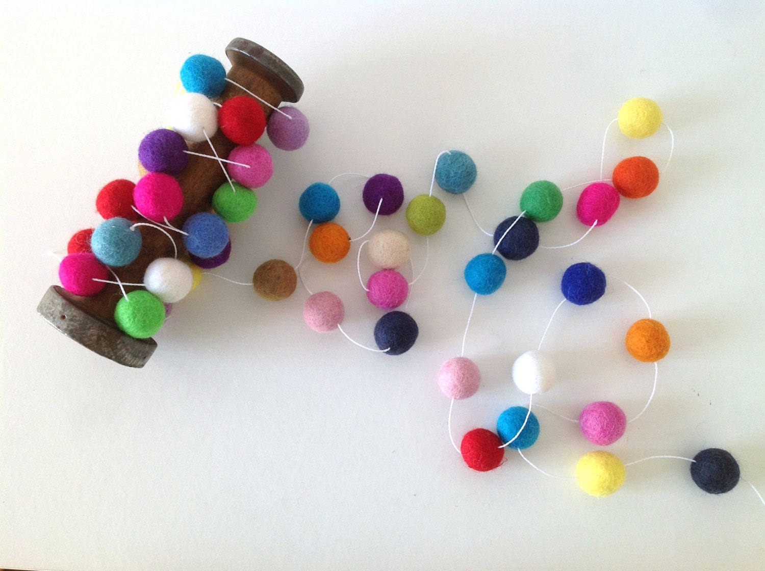 Felt Ball Garland Party Garland 50 felt balls 3 metres