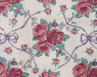 Pink Rose Fabric Old Fashioned Fabric Romantic Shabby Chic 1 3/4 yard