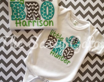 Big Brother Little Brother Set, Matching Brother Shirts, Personalized Sibling Outfits, Sibling Build A Set