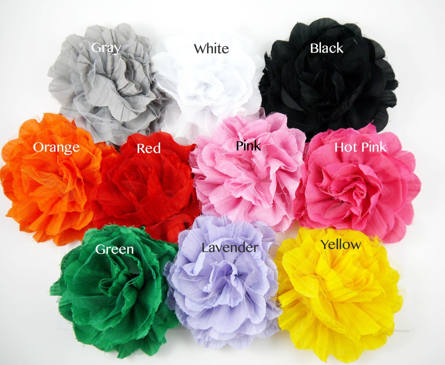 Large 5.5 Chiffon Flowers You Choose Color by BloomzberrySupplies
