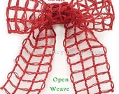 RED Open Weave Wired JUTE Ribbon -2 yards 1 1/2 inches wide, Rustic Barn Events, WREATHS, Garland, Floral and Packaging Supply, Gifts,Bow Il_170x135