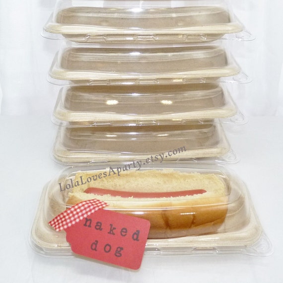 Hot Dog TRAYS 8 BPA Free Plastic Retro Style by LolaLovesAparty