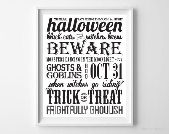 Halloween Wall Art instant download halloween subway art typography printable wall Halloween Wall Art instant download halloween subway art typography printable wall