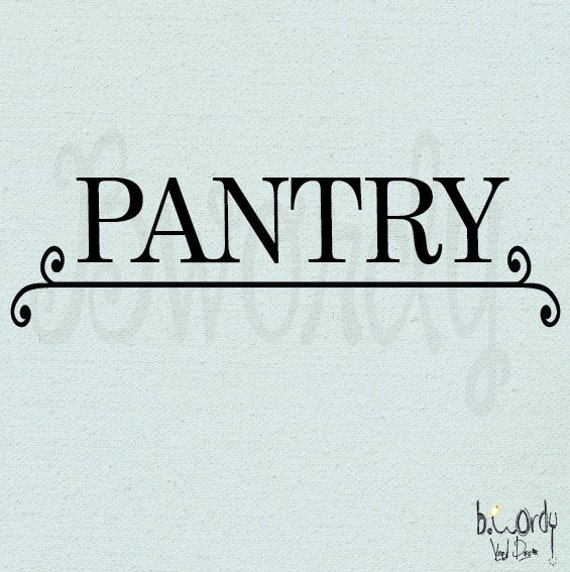 Pantry Lettering and Scroll... Vinyl Decal Kitchen Decor