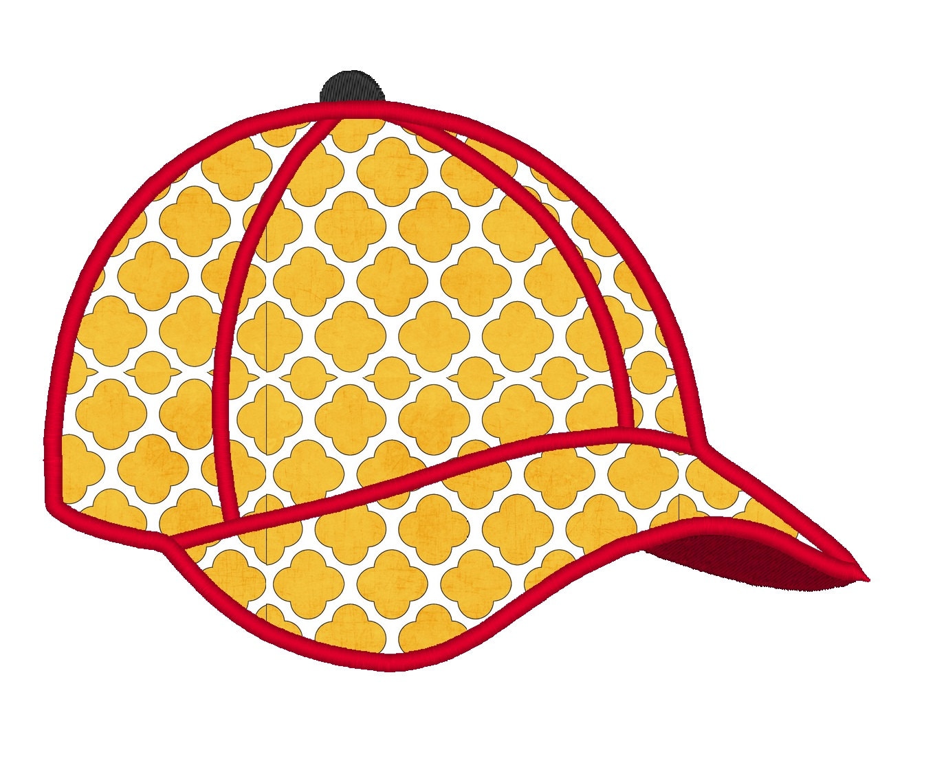 Baseball Cap Applique. INSTANT DOWNLOAD. Machine Embroidery