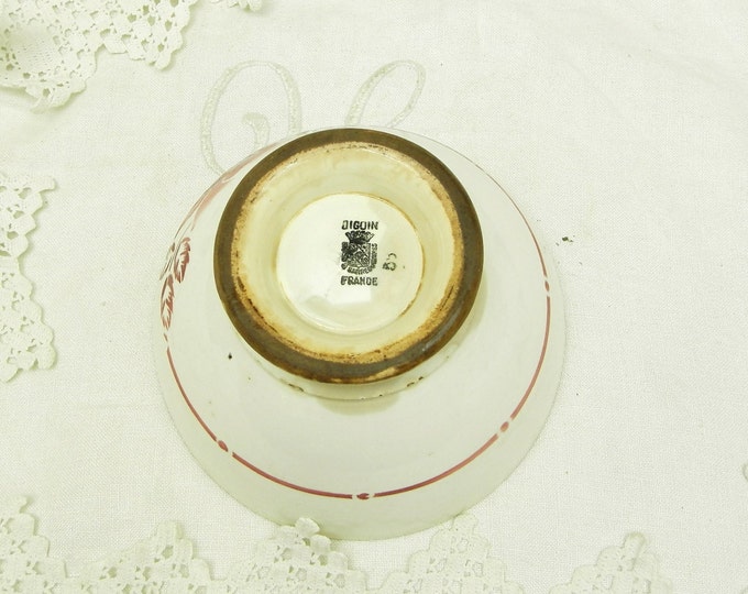 Vintage French Farmhouse Ceramic Digoin Café au Lait Bowl, French Country Cottage Coffee Bowl, Shabby Chateau Chic Kitchenware Decor