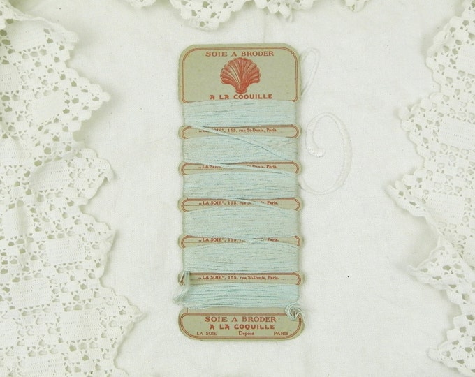 Antique French Card of Pale Sky Blue Colored Silk Thread / French Decor / Shabby Chic / Pale Blue / Parisian Decor / Craft Supplies / Sewing Antique French Card of Pale Sky Blue Colored Silk Thread / French Decor / Shabby Chic / Pale Blue / Parisian Decor / Craft Supplies / Sewing