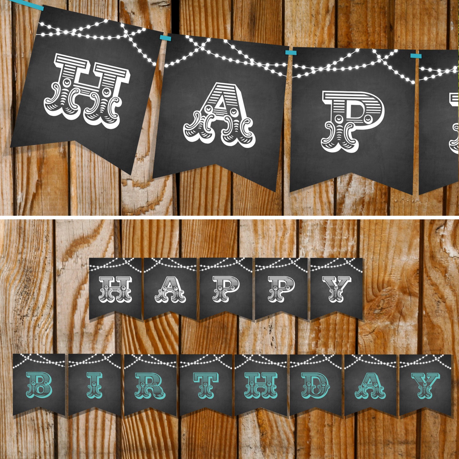 Chalkboard Happy Birthday Banner Instantly Downloadable and