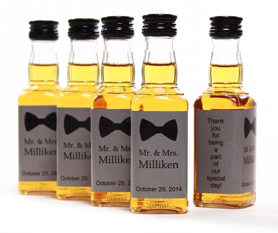 Jack Daniels Custom Mini Bottle Labels Wedding Favors Gifts