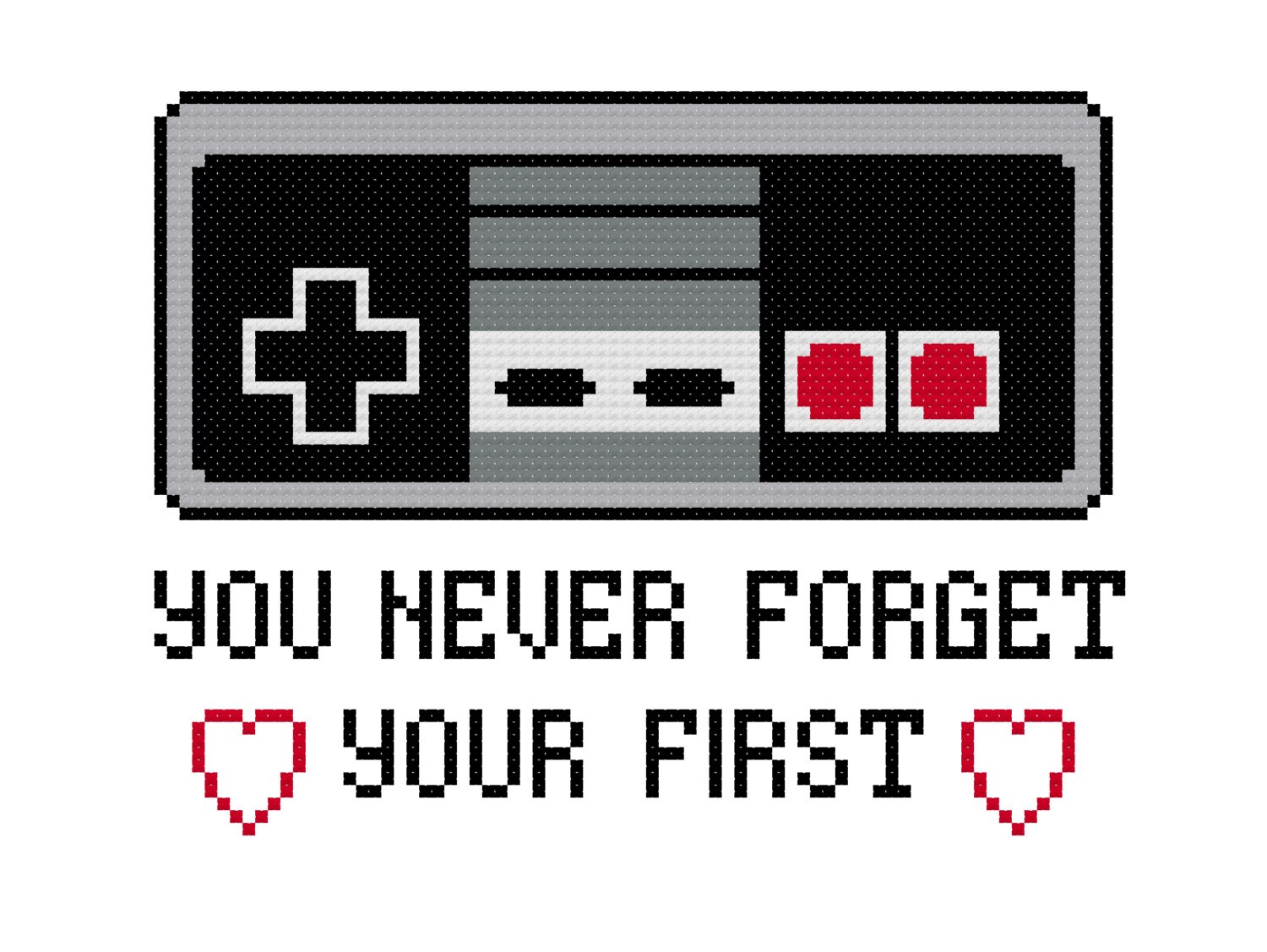 Classic NES Controller Cross Stitch Pattern PDF by NERDpillo