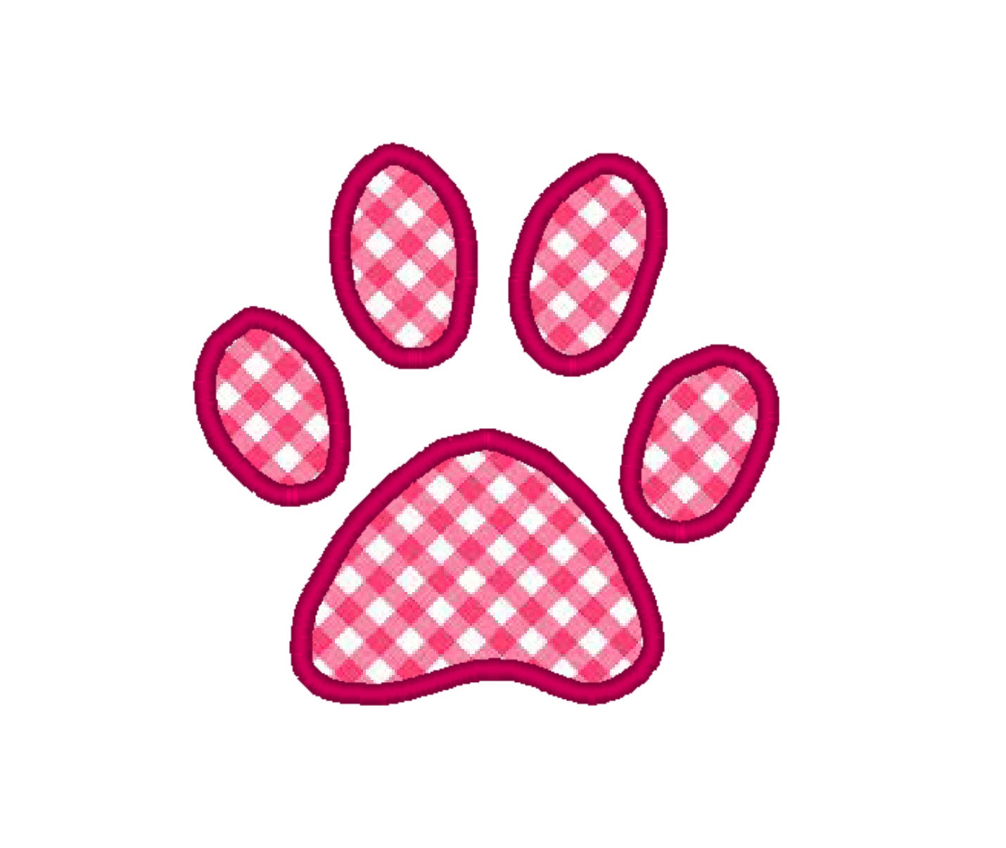 2 in 1 Cute Paw Print Embroidery Design and Applique Design