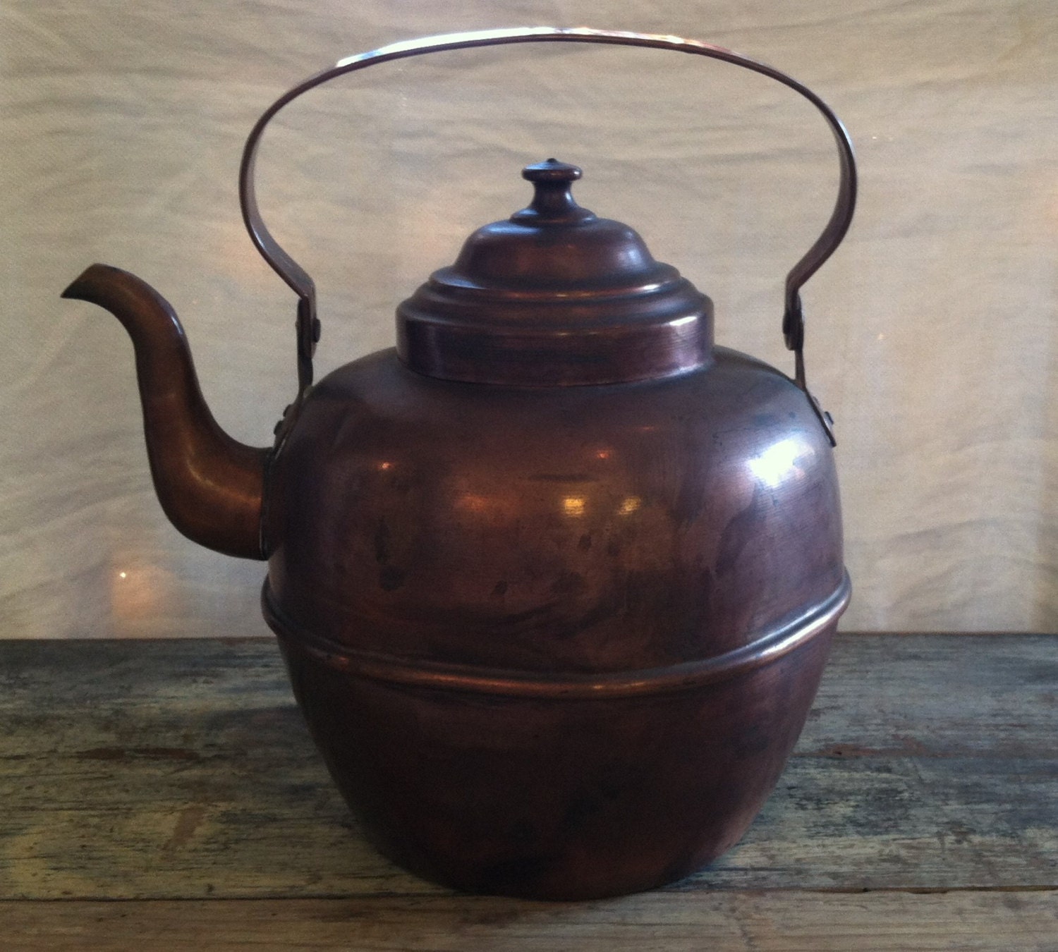 Antique Hand Volund Hamar Norway Copper Teapot Kettle