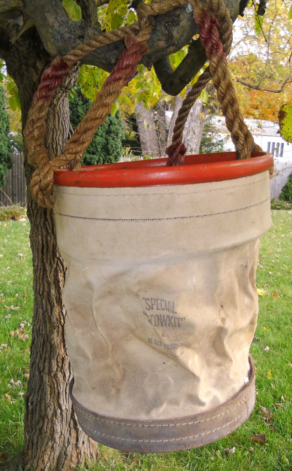 Vintage Canvas Lineman's Tool Bag Canvas and Leather