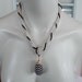 vintage black and white beaded necklace and earrings..no1
