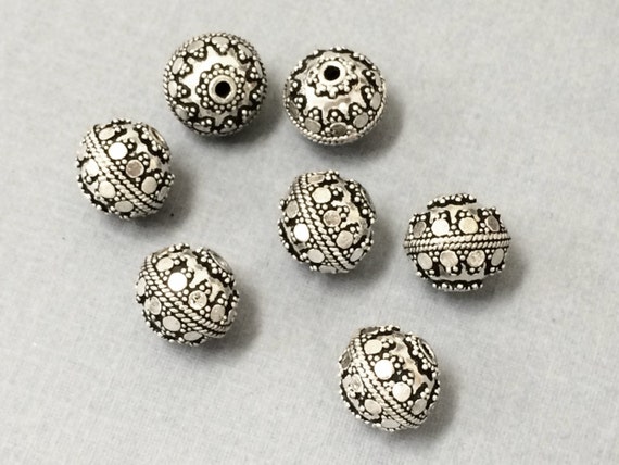 Bali Beads Oxidized Antiqued Sterling Silver 1 Pcs, 925 Sterling Silver ...