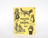 Cat Book PortÃ©e De Chats de SinÃ© French Signed Copy Art Humor Cartoon Illustrations Jean-Jacque Pauvert Author Signed