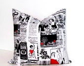 PARIS NEWSPAPER French Fashion Decorative Pillow Cover Handmade in the USA