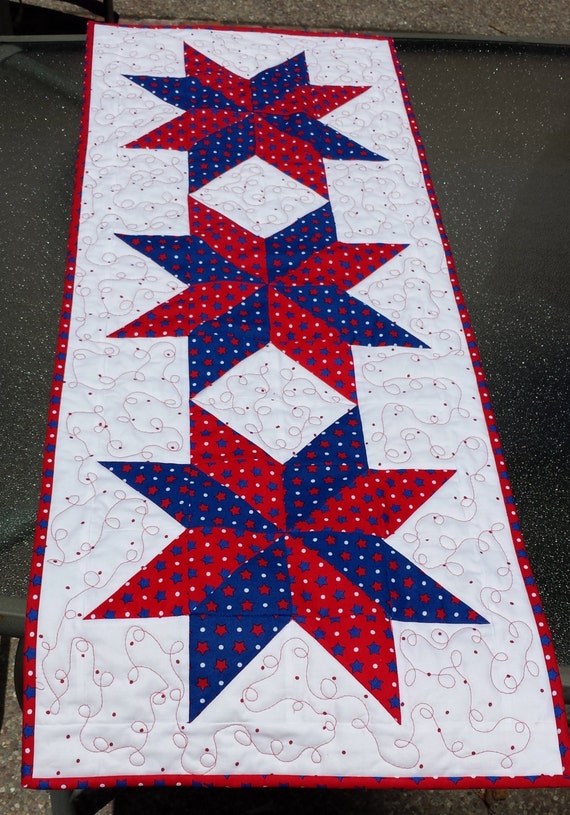 handmade 4th of july quilted table runner patriotic table