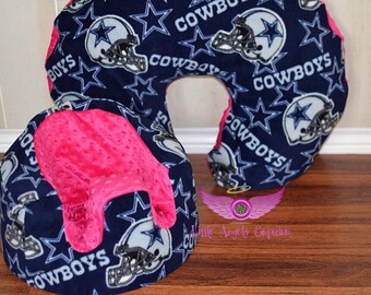 Cowboy Boppy Pillow Dallas Cowboys And Pink Minky Bo Seat Cover Boppy Pillow Set For Girls