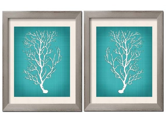 Beach House Decor  Teal  Wall Art  Teal  Art  Teal  White Teal 