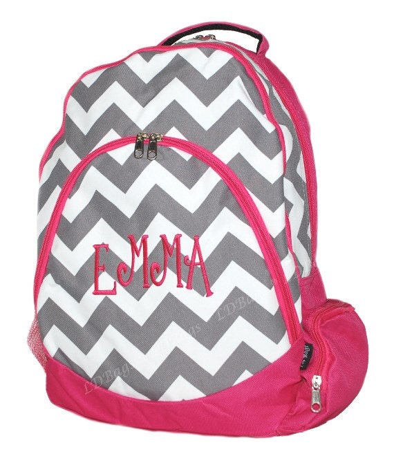 Chevron Backpack, School Backpack, Personalized Backpack Gray Heavy ...