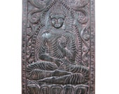 Yoga Interior Wall Panel Buddha Teaching Vitarka Mudra Meditation Door Panel 72" X 36"