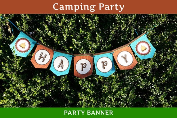  Camping Party Banner  Camping  Birthday  by UnlimitedPartyThemes