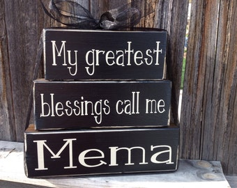 Grandma/Mothers day wood blocks-My greatest blessing call me grandma