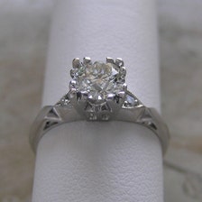 Diamond Engagement Ring Circa 1960 Feminine Platinum