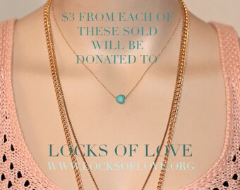 LOCKS OF LOVE - Tiny turquoise necklace - tiny heart necklace - delicate and dainty - a little turquoise heart on a 14k gold vermeil chain