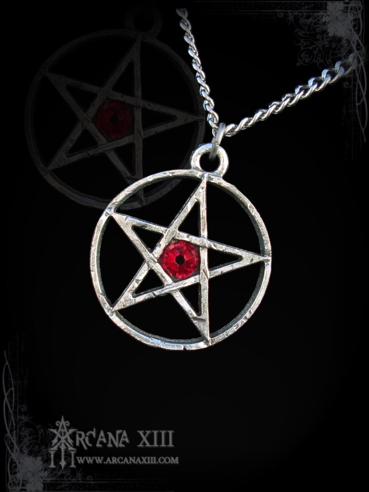 Handmade pentagram gothic pentagram with swarovski gothic