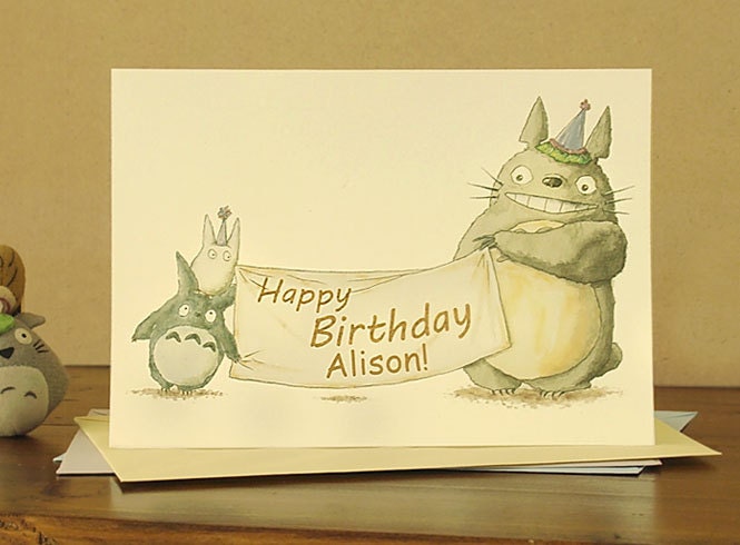 Customizable Totoro greeting card create a personalized