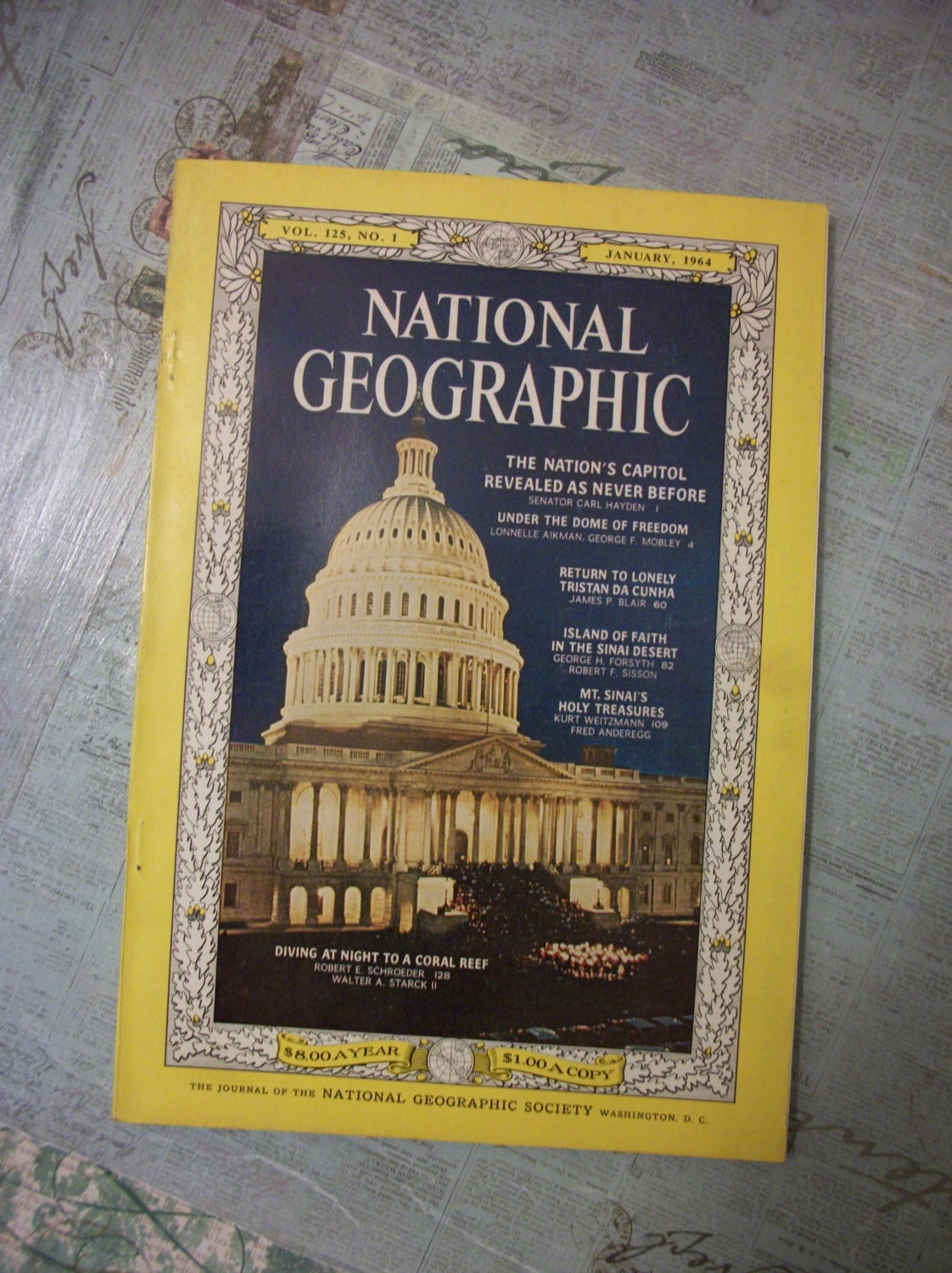 Vintage National Geographic Magazine January 1964 Vol. 125