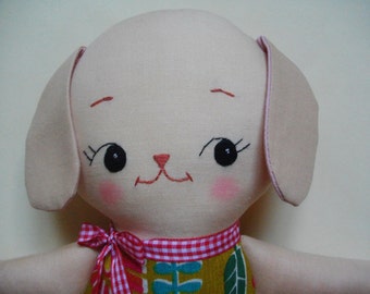 KAWAII PUPPY PLUSH - Adorable handmade puppy plushie cloth doll childrens toy - Made to Order