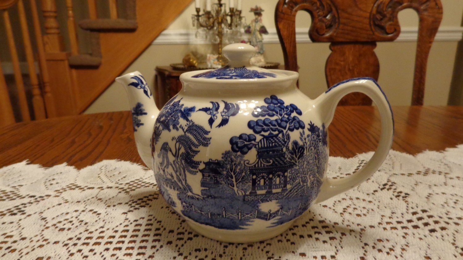 Sadler Teapot Sale Made In England / Blue Transferwear Teapot