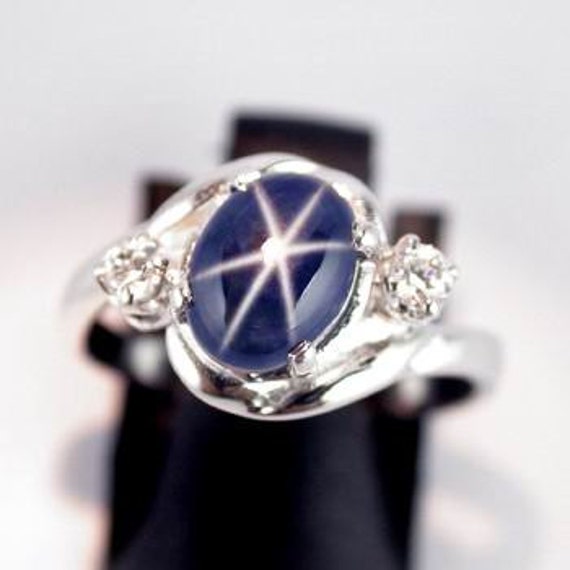 Genuine 6 Rays 3.17 ct Star Blue Sapphire Ring by Dengpongsrishop