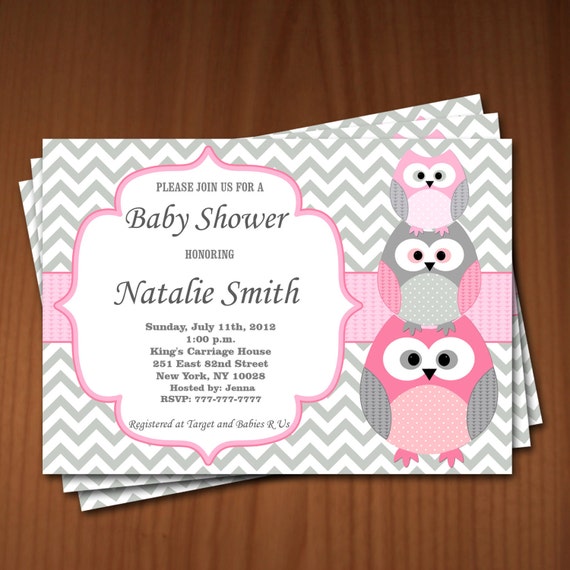 Baby Boy Owl Invitations 1