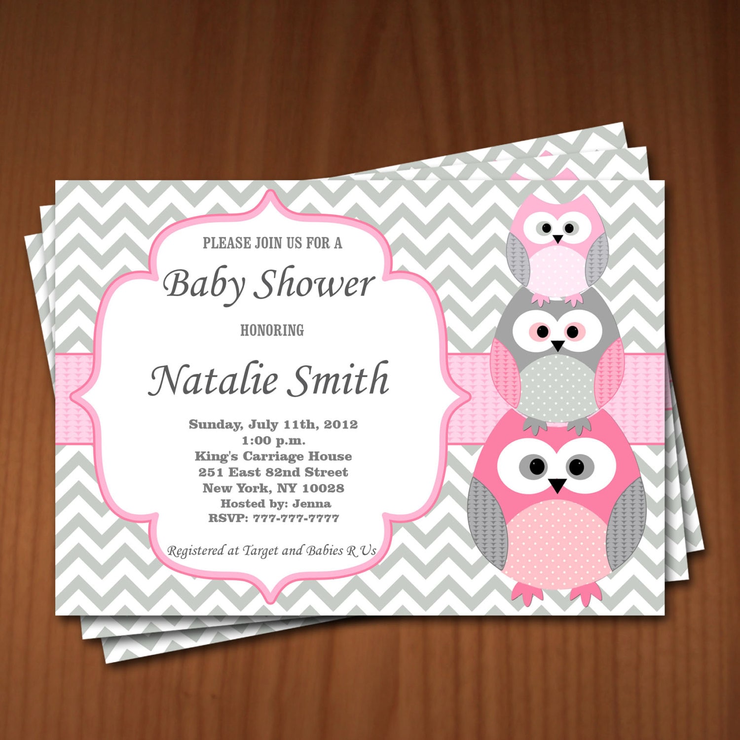 Owl Baby Shower Invitation Girl Baby Shower invitations