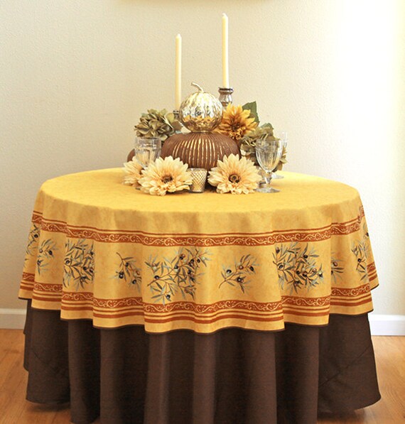 70 Round Tablecloth French Oil Cloth Provence by SoleildeProvence