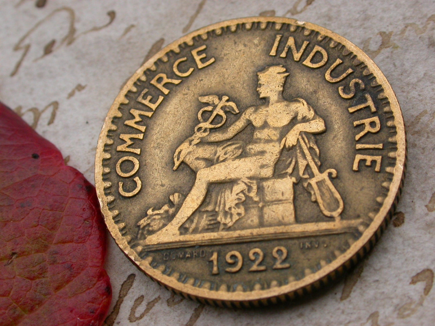 French old coins 2pcs vintage coins 1920s collectible art