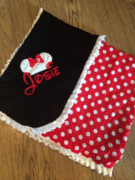 Minnie Mouse Minky Blanket by KrazyHeartStudios on Etsy