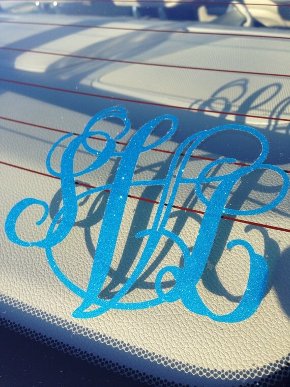 Glitter Car Monogram Decal 5