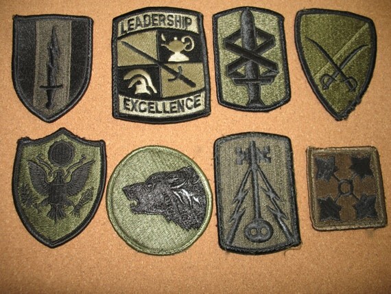 8 Vintage ARMY PATCHES Military Shoulder Rank Bars Insignia