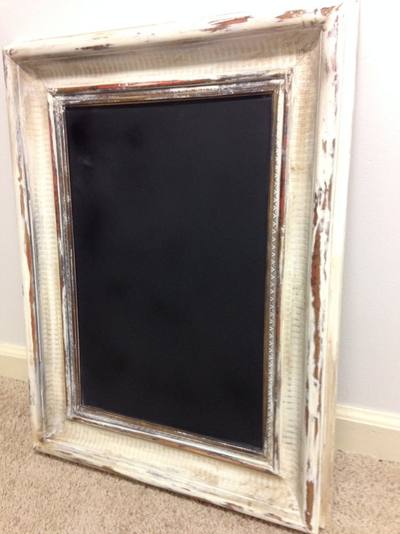 Vintage White Framed Chalkboard 6