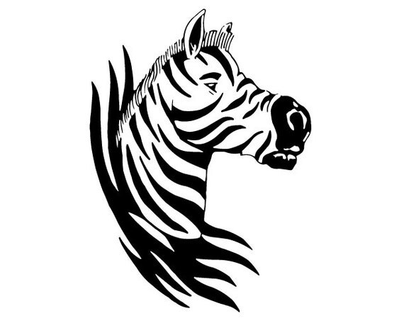 Zebra African Animal Face Decal / Sticker Wall Art Car