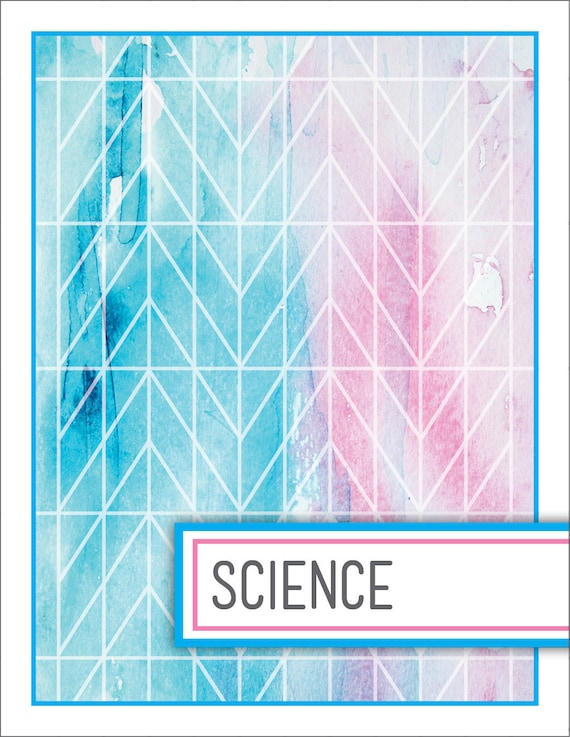 Watercolor Binder Divider, Science Class Divider, Print Your Own