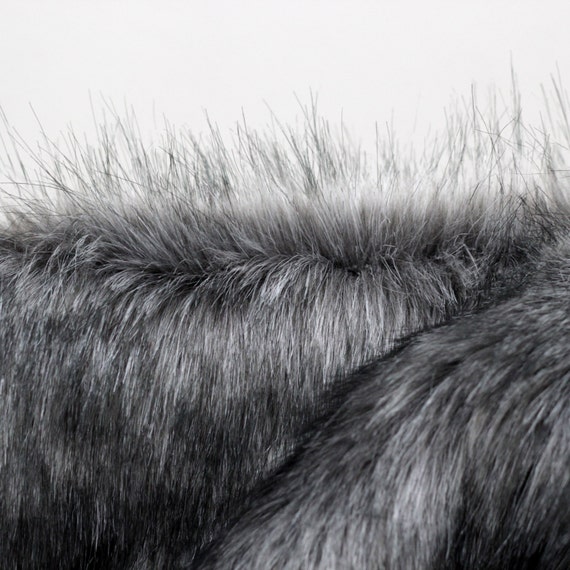 NEW Shadow wolf faux fur 8 x 7 black & grey wolf