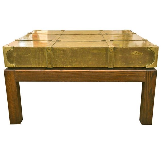 Vintage Sarreid Brass Top Coffee Table
