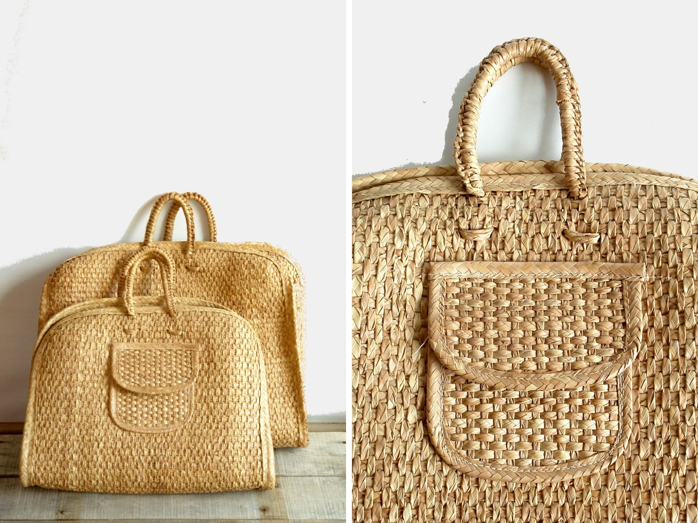 raffia woven bag