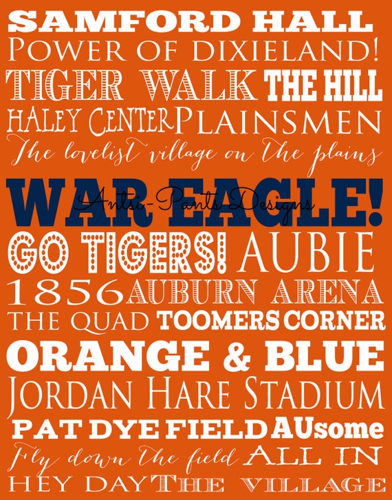 Items similar to Auburn University Subway Art on Etsy